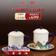 永豐源（auratic）幸福和鳴 陶瓷茶杯 三件套350ml泡茶杯 對杯情侶杯送禮 禮盒裝 （左右對杯 ）