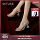 迪芙斯（D:FUSE）夏季新款拖鞋外穿女鉆扣一字帶水晶拖鞋仙女鞋 銀色 36