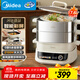 美的（Midea）多用途鍋 電蒸鍋電火鍋 多功能鍋蒸包子鍋電鍋 加厚不銹鋼電炒鍋電煮鍋 電火鍋MZ-ZGC282866
