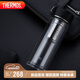 膳魔師（THERMOS）雙層玻璃400ml男女水杯茶杯水紋行者帶茶漏杯TCGB-400-D-BK 黑色