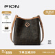 菲安妮（FION）經(jīng)典老花水桶包時(shí)尚百搭小眾抽繩斜跨包單肩斜挎包生日禮物