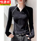 恒源祥加厚德絨韓版時(shí)尚半拉鏈磨毛保暖立領(lǐng)打底衫女新款小眾別致上衣 黑色 M 建議85-95斤內