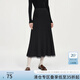 范思藍恩黑色蕾絲拼接高腰a字半身裙女秋冬2024新款裙子13045 黑色 M