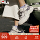 斐樂(lè )（FILA）官方女鞋老爹鞋運動(dòng)鞋新款貓爪鞋5代復古休閑鞋 奶白/浪漫紫-GO 37.5