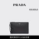 PRADA/普拉達(dá)【禮物】男士Re-Nylon和Saffiano牛皮革包手拿包 黑色