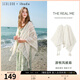 三彩2025新款游牧風(fēng)披肩流蘇長(cháng)款加大針織圍脖鏤空披風(fēng)斗篷文藝 米白色 均碼