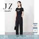 玖姿·安娜蔻休閑簡(jiǎn)約風(fēng)垂墜舒適輕薄直筒褲休閑褲女2024夏款 素黑 L