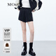 MO&Co.短褲春含桑蠶絲老花肌理復古運動(dòng)松緊高腰寬松休閑褲摩安珂 黑色 S 160