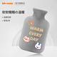 samply熱水袋注水女生大號灌水暖寶寶防爆加厚學(xué)生暖手禮物 1000ML透+灰底印花布套