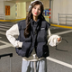 馬甲女款2025秋冬新款今年流行立領(lǐng)馬甲外套寬松休閑外穿百搭短款 黑色 L 85-110斤