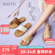 百思圖25夏簡約休閑戶外通勤時(shí)裝拖平跟女拖鞋F(xiàn)5072BT5 黃色 38