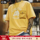 馬登工裝美式復(fù)古植絨印花T恤男夏季寬松透氣口袋短袖男士半袖衫上衣 金沙黃 【斗牛犬 印花】順豐包郵 XL