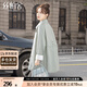 絲柏舍寬松款風(fēng)衣2025秋裝新款女裝條紋拼接通勤風(fēng)中長款上衣