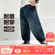 左西男童加絨牛仔褲兒童保暖長(cháng)褲2025新款男孩褲子秋冬款 牛仔色 130