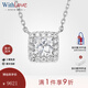 WithLove白18K金50分GIA公主方鉆石項鏈 豪華群鑲鎖骨套鏈 【主50分/I色/SI1】白18K金/定制