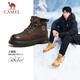 駱駝（CAMEL）王俊凱同款馬丁靴高幫戶外工裝大黃靴情侶 G15W136025 咖啡色 41
