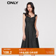 ONLY滿印A字顯瘦中長(zhǎng)款吊帶牛仔連衣裙女|123242067 J19 黑牛仔BLACK DENIM M (165) 84A