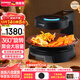 德國寶（German Pool）室內電燒烤爐家用 自動(dòng)旋轉燒烤烤爐 烤肉鍋電烤盤(pán)商用 烤肉盤(pán)烤串機 電燒烤機照燒爐 KQB-415 曜石黑家庭版【陶瓷油旋風(fēng)紋烤盤(pán)】 1層