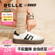 百麗（Belle）張藝凡同款休閑舒適德訓(xùn)鞋女款時尚百搭板鞋D3A2DAM5 米白/黑 37 (235mm)