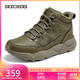 斯凱奇（Skechers）靴子男鞋2025新款秋冬季厚底增高高幫靴軟底休閑工裝靴211317