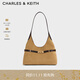 CHARLES&KEITH25秋新品腰帶式復古簡(jiǎn)約絨面腋下包CK2-40271621-1 Sahara Sand沙色 M