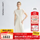 朗姿【蘭亭敘】真絲提花長(cháng)裙氣質(zhì)設計2025年夏季新款高級感連衣裙 米白色 L