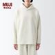 無(wú)印良品（MUJI）Labo 男女通用 雙層編織 毛圈連帽衫 衛(wèi)衣秋季無(wú)性別 BF196A3A 象牙色 M 170/88A