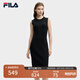 FILA 斐樂(lè )官方女裝連衣裙2025年夏季新品修身顯瘦無(wú)袖背心裙打底裙子 正黑色-BK M 165/84A/M