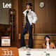 Lee【張凌赫代言】427標準高腰喇叭五袋款磨毛清水洗女牛仔褲潮流 清水洗 28