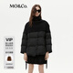 MO&Co.羽絨服獨(dú)立羊毛針織披肩附腰帶寬松摩安珂 黑色 M 165