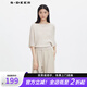S.DEER【新】圣迪奧女裝時尚圓領(lǐng)寬松蝙蝠袖針織衫S232Z3511 淺紅棕/49 XL 175