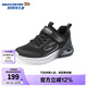 Skechers斯凱奇風(fēng)豹跑鞋兒童網(wǎng)面氣墊緩震休閑鞋男女童跑步鞋405316L 男款/黑色/炭灰色/BKCC 36