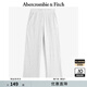 ABERCROMBIE & FITCH女裝24春秋款雅丹風(fēng)復古舒適磨毛羅紋運動(dòng)衛褲長(cháng)褲KI147-4085 淺灰色 XXS (160/60A)