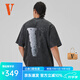 VLONE【 STAPLE】25新品月球大LOGO印花燙鉆時(shí)尚個(gè)性寬松短袖T恤 VLTE25010BK XL