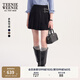 Teenie Weenie小熊女裝半身裙25秋季新款時(shí)尚優(yōu)雅高腰A字百褶短裙 藏青色 L