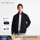 TOMMY HILFIGER25秋冬男裝雙面布休閑運動(dòng)立領(lǐng)寬松亞洲版開(kāi)衫衛衣外套 藏青色DW5 XL
