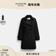 蔻馳（COACH）奧萊女士女裝純色中長(cháng)款風(fēng)衣戶(hù)外外套 黑色 L