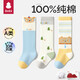 貝比新生嬰兒長(cháng)筒襪子春秋季嬰幼兒小月齡男寶寶a類(lèi)純棉過(guò)膝襪不勒腿