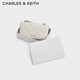 CHARLES&KEITH質(zhì)感菱格鏈條小方錢(qián)包女包包女包生日禮物CK6-10680924 Cream奶白色 XS