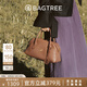 BAGTREE包包樹(shù)松蘿手提包2025年新款植鞣牛皮波士頓包保齡球斜挎女士包包 烤棕色【bag tree女包】 高級小眾