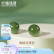六福珠寶和田玉耳釘圓珠Ag925銀耳釘國風(fēng)耳飾七夕禮物 總重約1.32克