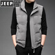JEEP SPIRIT羽絨馬甲男士冬季立領(lǐng)加厚新款潮流帥氣保暖背心外套男裝 08187灰卡 L