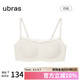 ubras新品舒服蕾無(wú)尺碼低領(lǐng)布丁杯背勾性感蕾絲防竄文胸女士?jī)?nèi)衣燕麥奶