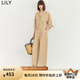 LILY夏新款女裝都市通勤款時(shí)尚腰帶休閑顯瘦高腰工裝褲連體褲 717卡其 M