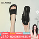 達(dá)芙妮（DAPHNE）拖鞋女外穿厚底2025夏季一字涼拖沙灘鞋戶外少女女生品牌女鞋 黑色 38 標(biāo)準(zhǔn)碼