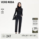 VEROMODA牛仔褲女2025秋冬新款高腰加絨九分牛仔褲休閑325149014 黑牛仔色 170/72A/L