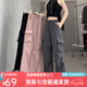 蘿美醬工裝褲女夏季戶(hù)外美式?jīng)_鋒小個(gè)子夏天闊腿登山褲子速干運動(dòng)褲速腳 灰色常規長(cháng)度【夏季薄款】 M 【建議101-115斤】