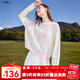 百圖betu女裝2025秋季新款毛針織衫漸變紗線亮片寬松顯瘦長袖2508X02 淺粉紅 L