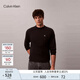 Calvin KleinJeans25秋季新款男士休閑通勤ck刺繡純棉寬松打底長(cháng)袖T恤4RD871G UB1-太空黑 L