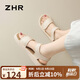 ZHR涼鞋女夏季簡約配裙子女鞋魔術(shù)貼軟底休閑鞋子女 CE81 米色  37 